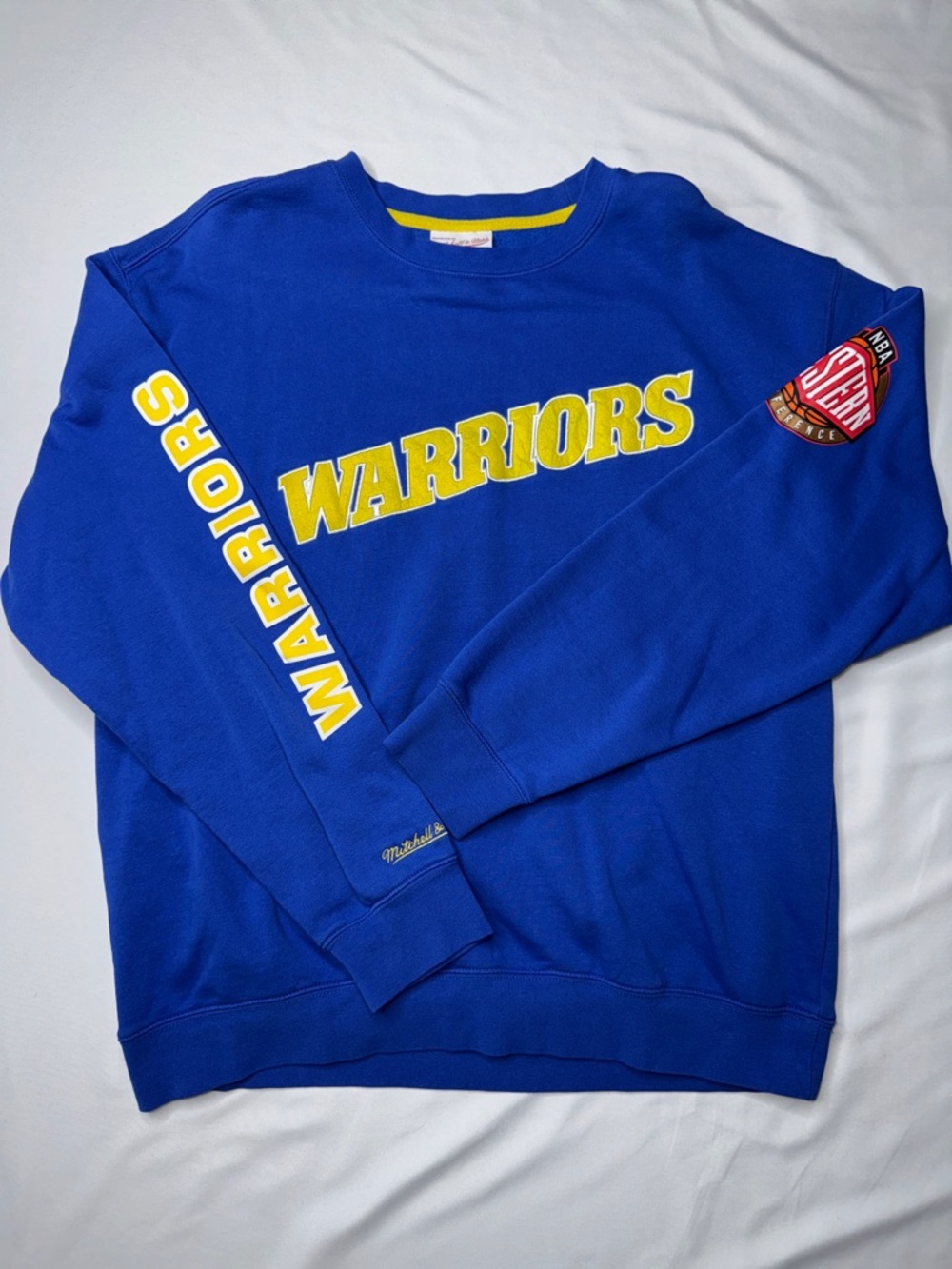 Mitchell & Ness Golden State Warriors NBA Crewneck Sweatshirt Royal Blue L